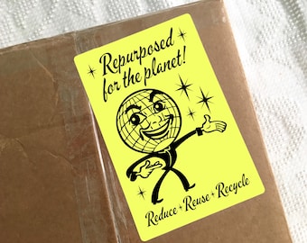 20 Eco-Conscious Reused Box Shipping Stickers 4x6