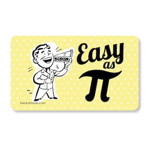 Easy as Pi Retro Kitchen Magnet. Math Humor. Pie Baker Gift. STEM Career. Gift for Baker. Gift for Nerd. Math Geek Gift. Secret Santa Gift. image 1