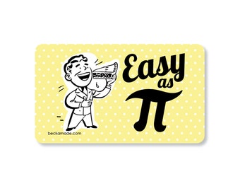 Easy as Pi Retro Kitchen Magnet. Math Humor. Pie Baker Gift. STEM Career. Gift for Baker. Gift for Nerd. Math Geek Gift. Secret Santa Gift.