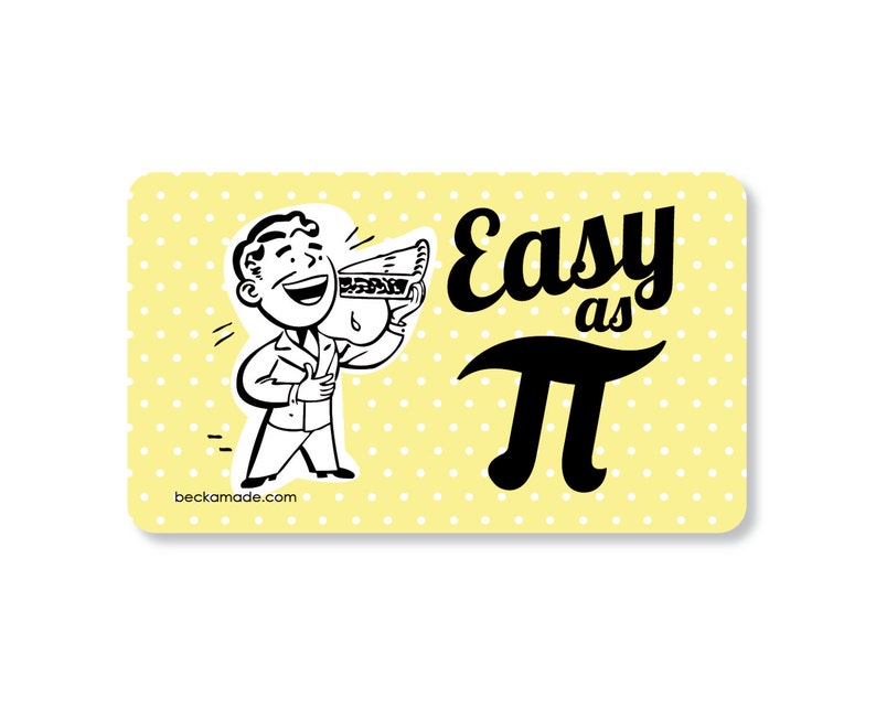 Easy as Pi Retro Kitchen Magnet. Math Humor. Pie Baker Gift. STEM Career. Gift for Baker. Gift for Nerd. Math Geek Gift. Secret Santa Gift. image 1