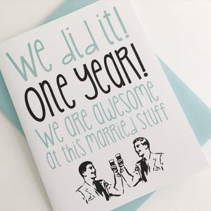 First Anniversary Gay Husband Card. One Year Anniversary Card. Anniversary Card for Husband. Gay Husband Gift. 1st Anniversary Card. LGBTQ image 1