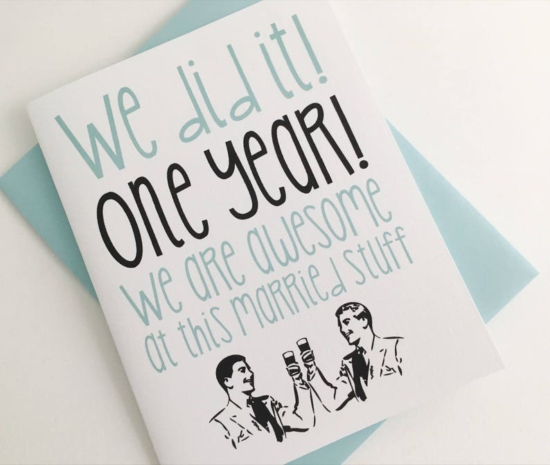 First Anniversary Gay Husband Card. One Year Anniversary Card. Anniversary Card for Husband. Gay Husband Gift. 1st Anniversary Card. LGBTQ image 1