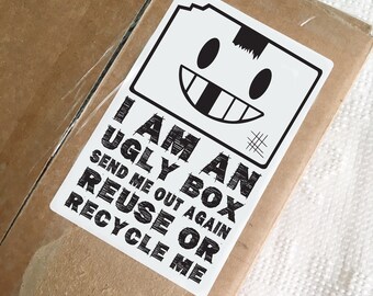 Ugly Box Shipping Stickers - Recycle Packaging, 4x6" (20 ct)