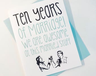 10th Anniversary Card: Funny Mid-Century Design