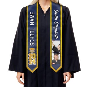 Personalized Class of 2025, Graduation Stole Best Gift For Graduation&#39;s Day, Custom Photo Graduation Stole, Graduate Gift for Her Him