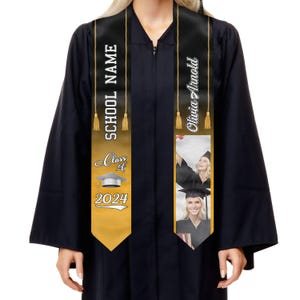 Personalized Proud Graduate Stoles, Class of 2025 Best Gift For Graduation&#39;s Day, Custom Photo Graduation Stole, Graduate Gift for Her Him