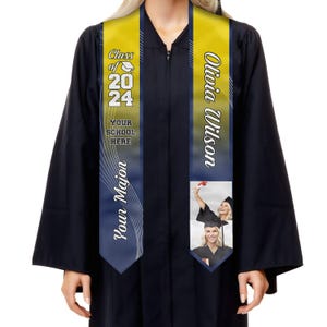 Personalized Proud Graduate Stoles, Class of 2025 Best Gift For Graduation&#39;s Day, Custom Photo Graduation Stole, Graduate Gift for Her Him