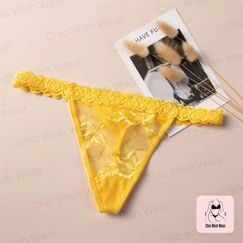 Name Thong, Personalised Name Thong, Custom Name Thong Yellow