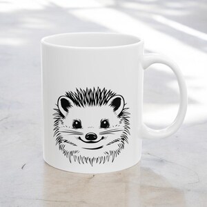 Hedgehog Mug, Cute Animal Mug, Gift for Animal Lover, Gift for Wild life lover, Ceramic Mug, Gift for Hedgehog owner
