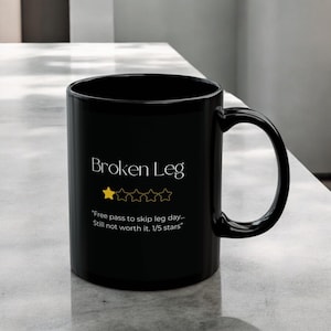 Tasse jambe cassée, tasse chirurgie orthopédique, tasse os cassé, tasse drôle pour jambe cassée, tasse de récupération, tasse orthopédique pour patient