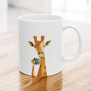 Giraffe Mug, Animal Mug, Gift for Giraffe Lover, Gift for Wildlife Lover, Unique Gift, Funny Mug, Giraffe Drinking Coffee Mug