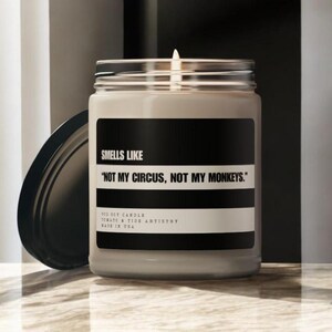 Not My Circus Candle, Funny Candle, Candle Gift, Funny Gift, Slogan Candle, Premium Candle, Soy Wax Candle