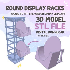 Round Coaster Display Racks STL 3D Model for Spinning tower vendor display (Digital Download)