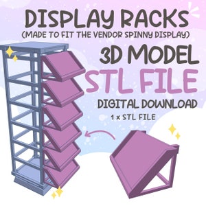 STL file for 3D model Versatile Display Racks for Vendor Spinny Display, Pop Up Market displays, Artist Alley Displays, RACKS ONLY