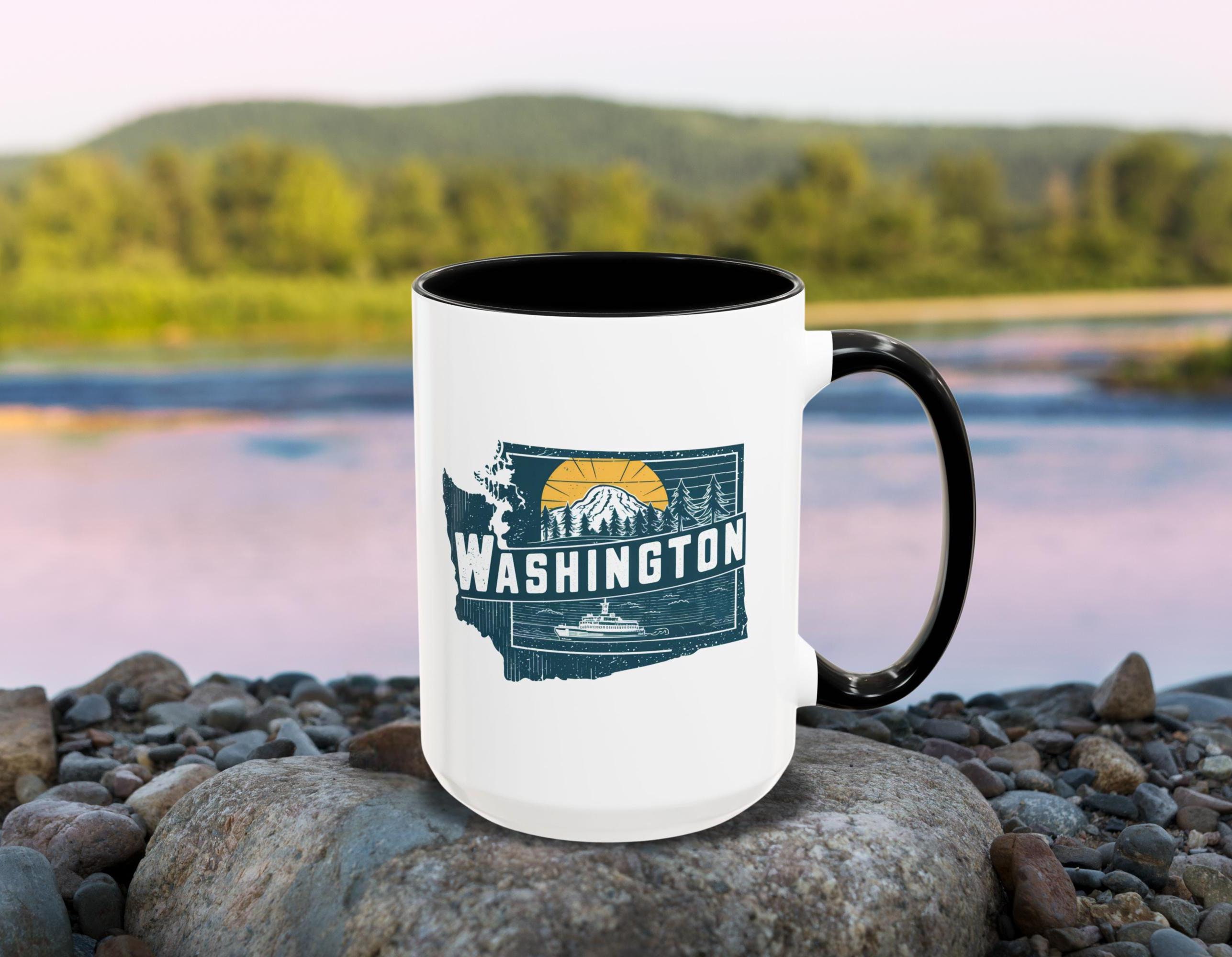 Washington Retro Mug, Love Washington Mug, Traveler Mug, Washington state Mug, Washington Jersey, Washington Coffee, Forest Mug