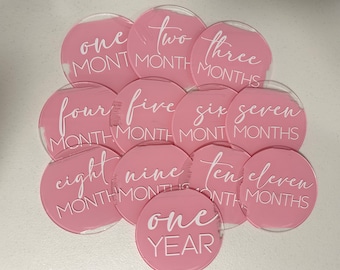 Acrylic Baby Milestone Set, Baby Milestone Discs, Baby Photo Prop, Baby Gift, Baby’s First Year, Baby Shower Gift, New Baby Gift