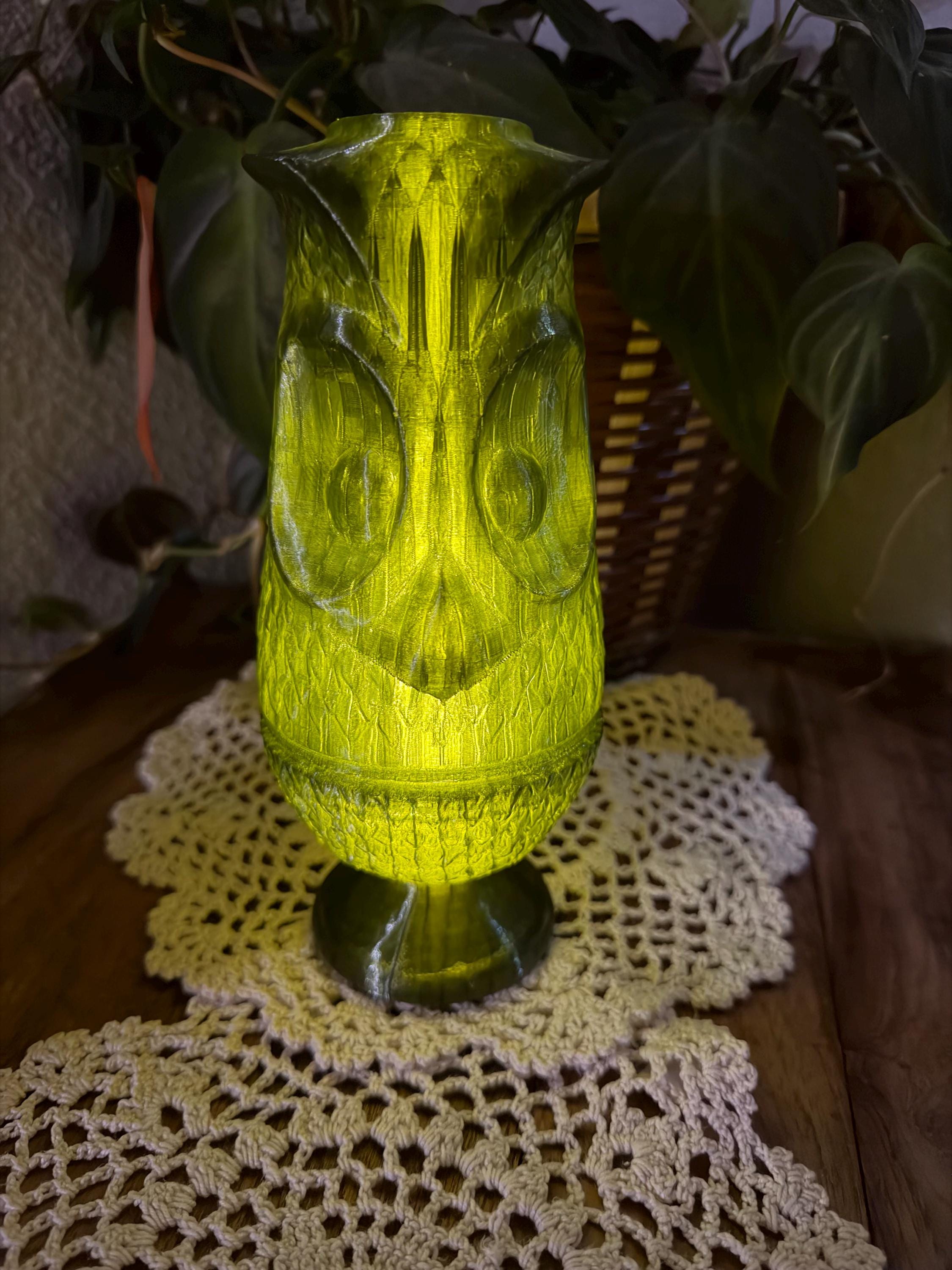 Free Ship 3d Printed Viking Owl Lamp Full Size Replica Complete Set TOP and BOTTOM in Pla Plastic