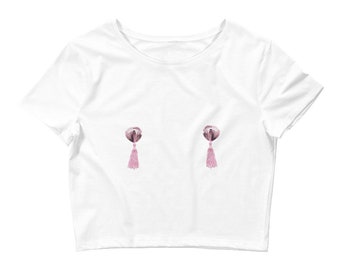 Pink Pastie Crop Tee - Free Shipping