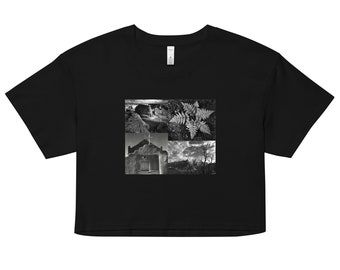 Ansel Adams Black and White Nature Photography Printed Relaxed Cotton Crop Top - Free Shipping