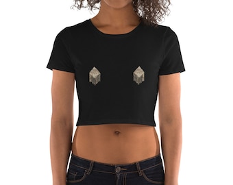 Glittering Gold Pasties Crop Tee - FREE SHIPPING