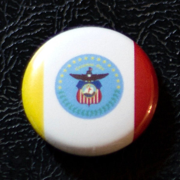 Columbus (Ohio) flag pinback button - 1" (25.4mm) pin, badge, magnet, Made in USA