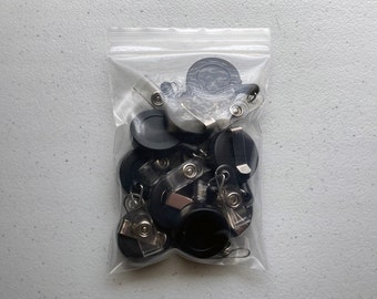 Retractable Badge Holders - black (bag of 10)