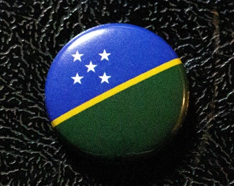 Solomon Islands flag pinback button - 1" (25.4mm) pin, badge, magnet, Made in USA