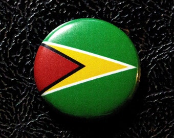 1" or 7/8" Guyana flag pinback button - pin, badge, magnet, flatback, tie tack pin, Made in USA