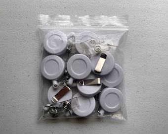 Retractable Badge Holders - white (bag of 10)