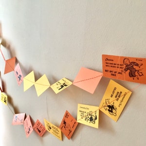 Papiergirlande | Monopoly Karten | Handarbeit | 9 Füße | Jahrgang | Bergung | Partydekoration