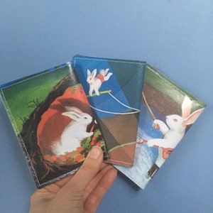Cartera para tarjetas de crédito - Grande / Portatarjetas de vacunación 4 x 3 / Conejito fugitivo / Reutilizado