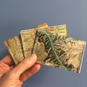 Cartera para tarjetas de crédito Cartera con mapa del Gran Cañón / Cartera para tarjetas de presentación / Mapa reutilizado
