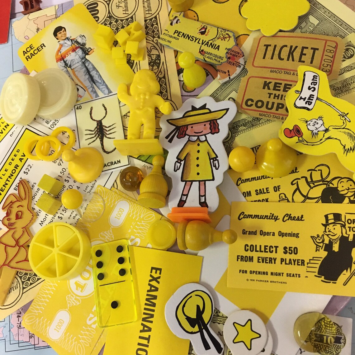 Vintage Game Pieces 40 Collage Altered Art repurpose Etsy