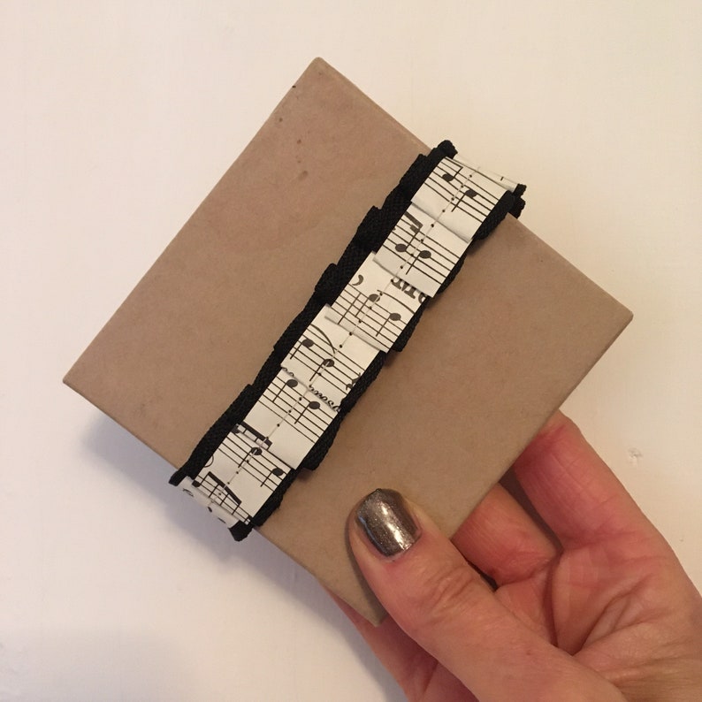 Handmade Gift Wrapping Vintage Sheet Music Ruffled Ribbon Twill Tape Ribbon Roll Junk Journal Embellishments