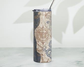 Celestial Map Tumbler | Vintage Constellation 20oz Insulated Travel Mug | Astrology Gift | Astronomy Coffee Cup