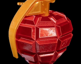 Heart Grenade Box | Diamond Cut 3D Printed Love Bomb Container | Ring Case