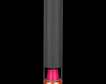 Vertical Coffee Pod Tower | Slim & Wide Sizes | Custom Color Fluted Cylinder Dispenser | Countertop Organizer