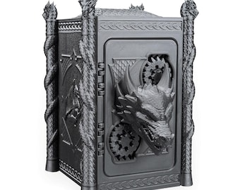 Caja fuerte de alcancía de dragón / Bóveda de fantasía impresa en 3D de Hoard Lord / Regalo para gamers de Dungeon Master