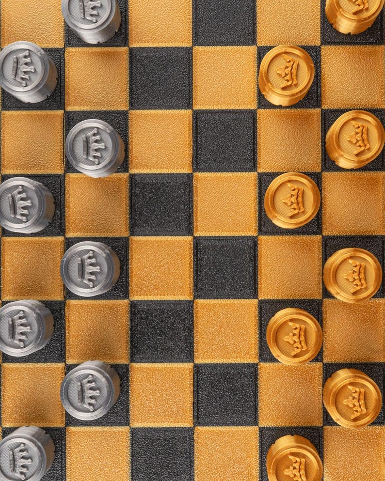 Modern Minimalist Checkers Set | Custom 3D Printed Board Game bild 4
