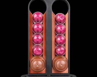 Customizable Pod Storage | Vertuo/Original Espresso Capsules | Double-Sided Tower | Modern Coffee Station