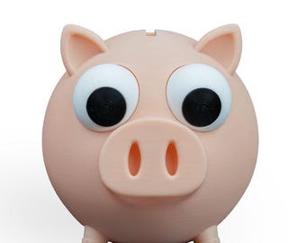 Piggy Bank with Big Eyes | 3D Printed Kids Savings Jar | Funny Nursery Decor