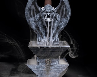 Backflow Incense Burner Gargoyle Statue | Gothic Home Decor |3D Printed Smoke Fountain