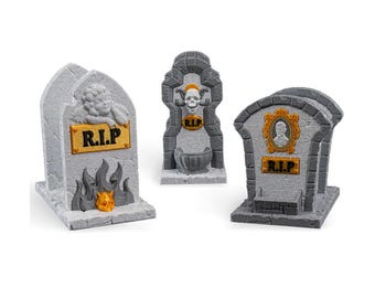 Final Fold Tombstone Napkin Holder Set | 3D Printed Spooky Kitchen & Dining Decor, Goth Table Accessories