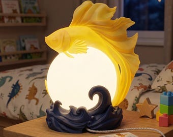 3D Printed Betta Fish Lamp | Custom Color Aquatic Night Light
