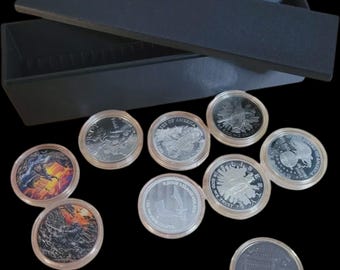 1oz Coin Storage Box | 25 Organizer for Capsulized Round | Custom 3D Printed Collector Case