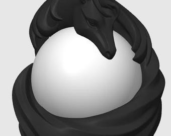 Stallion Sphere: Modern Horse Lamp | Minimalist 3D Printed Equestrian Decor Night Light | Custom Color