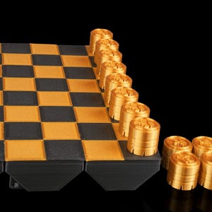 Modern Minimalist Checkers Set | Custom 3D Printed Board Game bild 2