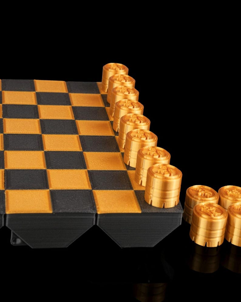 Modern Minimalist Checkers Set | Custom 3D Printed Board Game bild 2