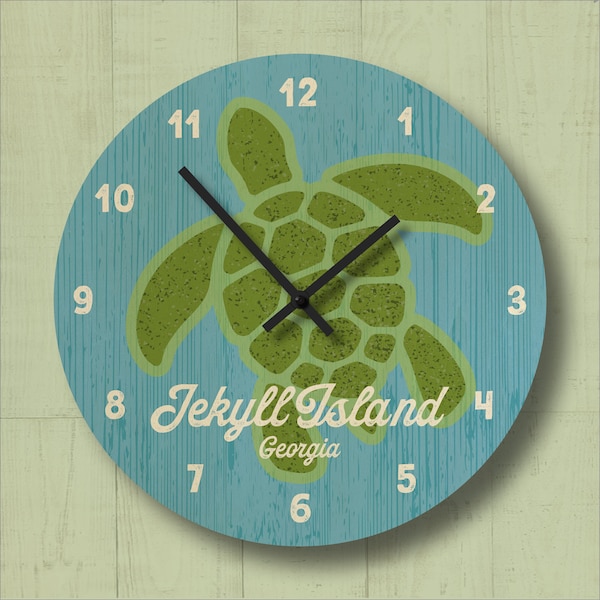 Personalized Sea Turtle Wood Wall Clock
