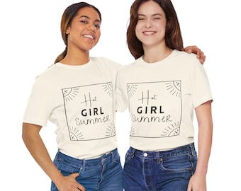 Hot Girl Summer Unisex Jersey Tee, Short Sleeve Shirt, Trendy Tee, Summer Vibes, Beach Shirt, Unisex Shirt